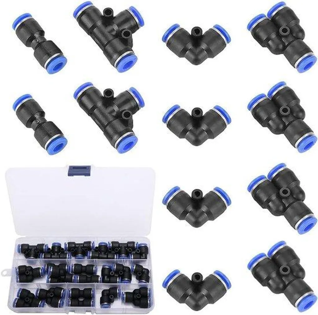 Raccord Pneumatique 6mm Anti-Fuite - Stop Pertes d'Air Pack de 20 Pièces
