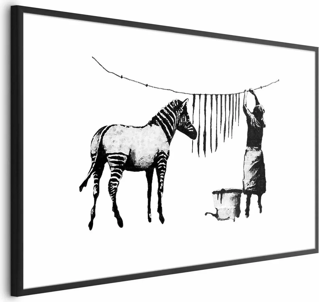 Idea Regalo Casa Nuova: Poster Banksy Lavanderia 90x60 Cornice Nera