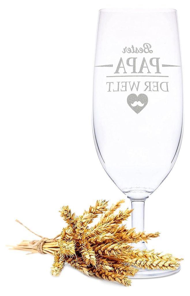 Leonardo Bierglas mit Gravur - Bester Papa der Welt - Geschenk für Papa ideal als Vatertagsgeschenk 0,36l Bierglas Pilstulpe als Geburtstagsgesche...