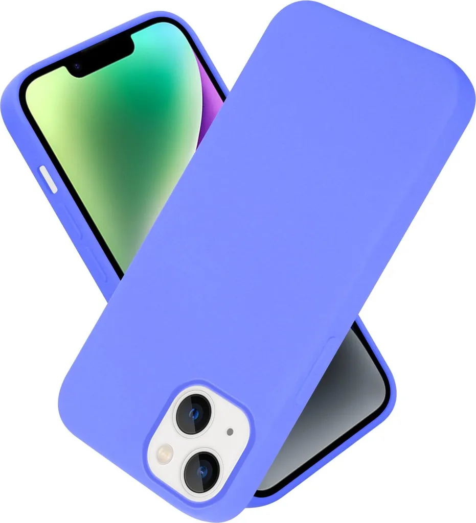 QLTYPRI Custodia Per IPhone 14 Plus Con Bordo Ondulato - Cover Trasparente TPU Morbida, Antiurto, Supporta Ricarica Wireless - Viola