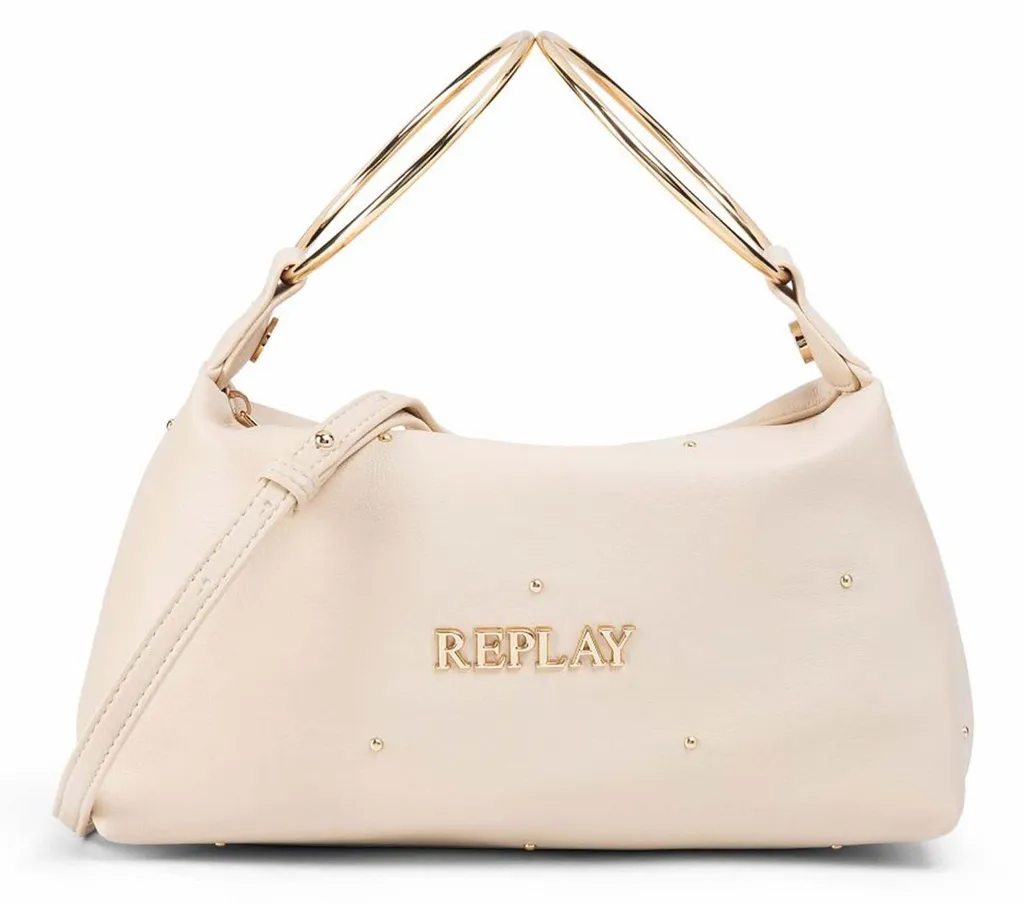 Petit sac bandoulière Replay Birch écru type reporter pour le quotidien