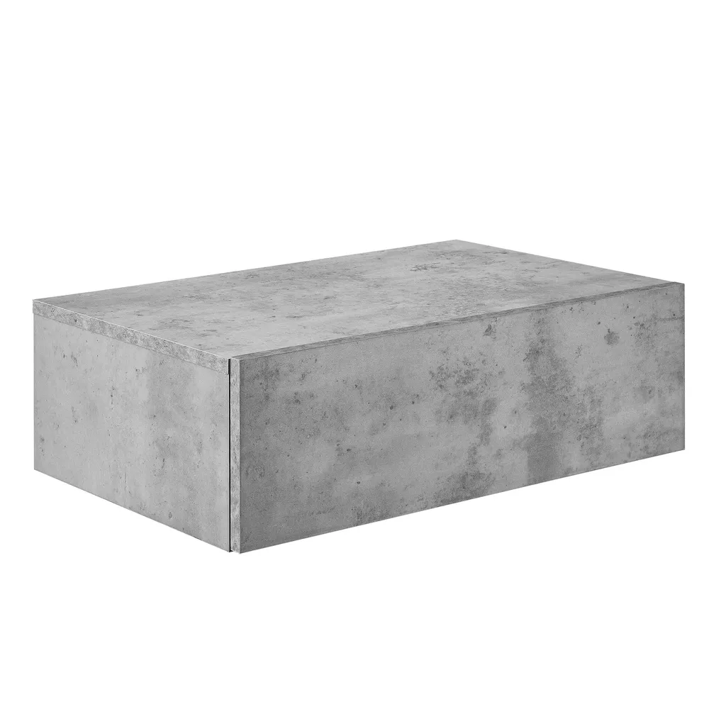 Mensola Industrial Sonia Grigio Cemento con Cassetto Scomparsa