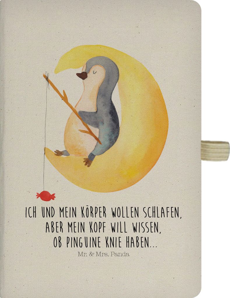 Mr. & Mrs. Panda notizbuch Pinguin Mond - Transparent - Geschenk, A5 Kariert, Neugierig, Schlafzimmer, Reisetagebuch, Süßigkeiten, Skizzenbuch, S...