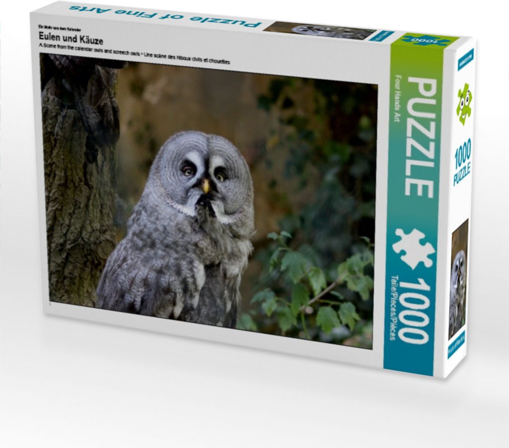 Calvendo Ein Motiv aus dem Kalender Eulen und Käuze 1000 Teile Puzzle quer 640x480mm, Hands Art Four; 7298789