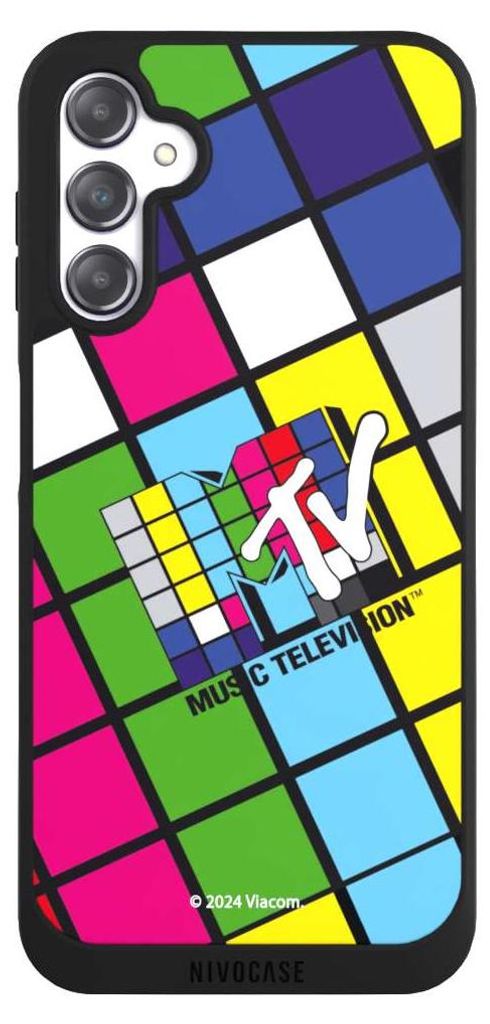 NIVOCASE Handyhülle für Samsung Galaxy A14 5G Hülle NIVOpure Case Schwarz Fanartikel Offizielles Lizenzprodukt MTV Music Televison
