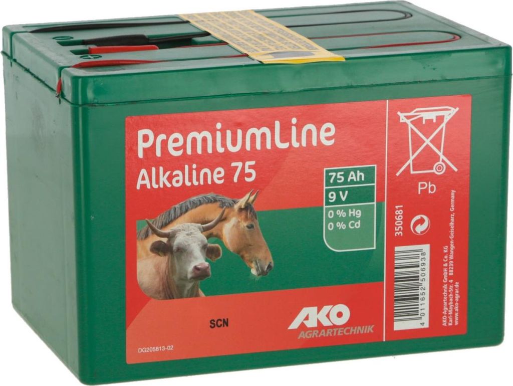 AKO Batterie Alkaline 9 V, 75 Ah, L x B x H 165 x 110 x 110 mm