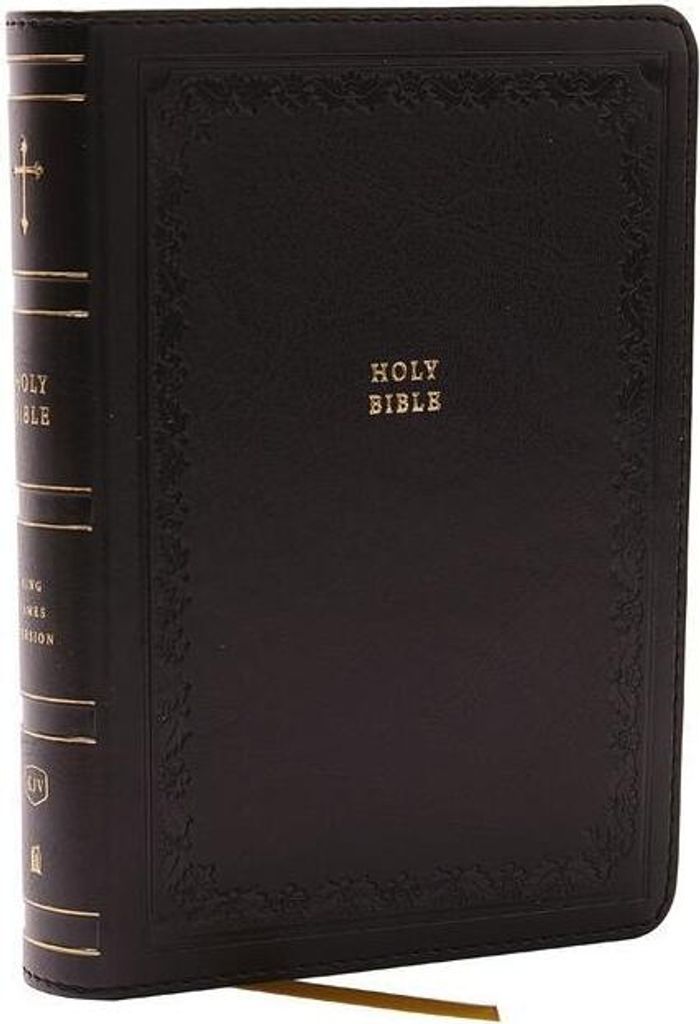 KJV Compact Bibel mit 43.000 Querverweisen, schwarzes Leder, rote Schrift, Komfortdruck: Heilige Bibel, King James Version