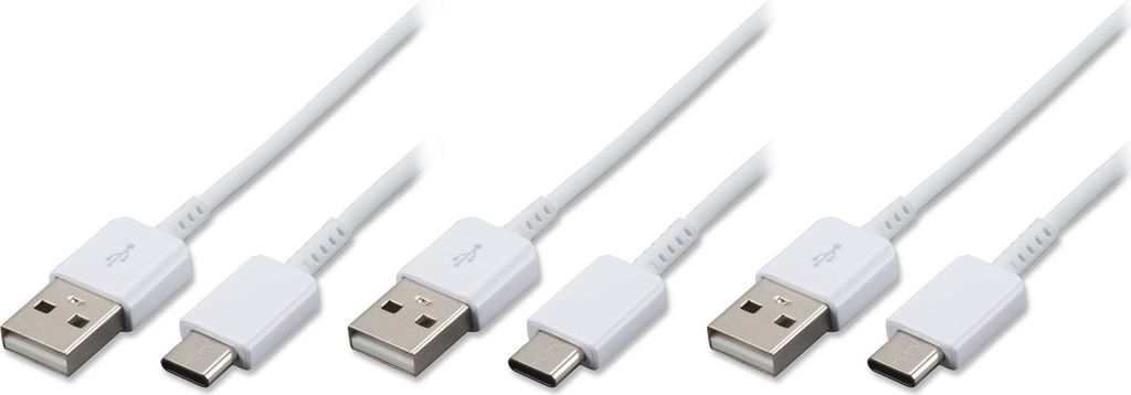 3x Typ-C Ladekabel für Original Samsung Galaxy S10, S10e, S10 Plus, S10 Lite Datenkabel 1,2m weiß USB-Ladegerätkabel Aufladekabel Type-C Chargin...