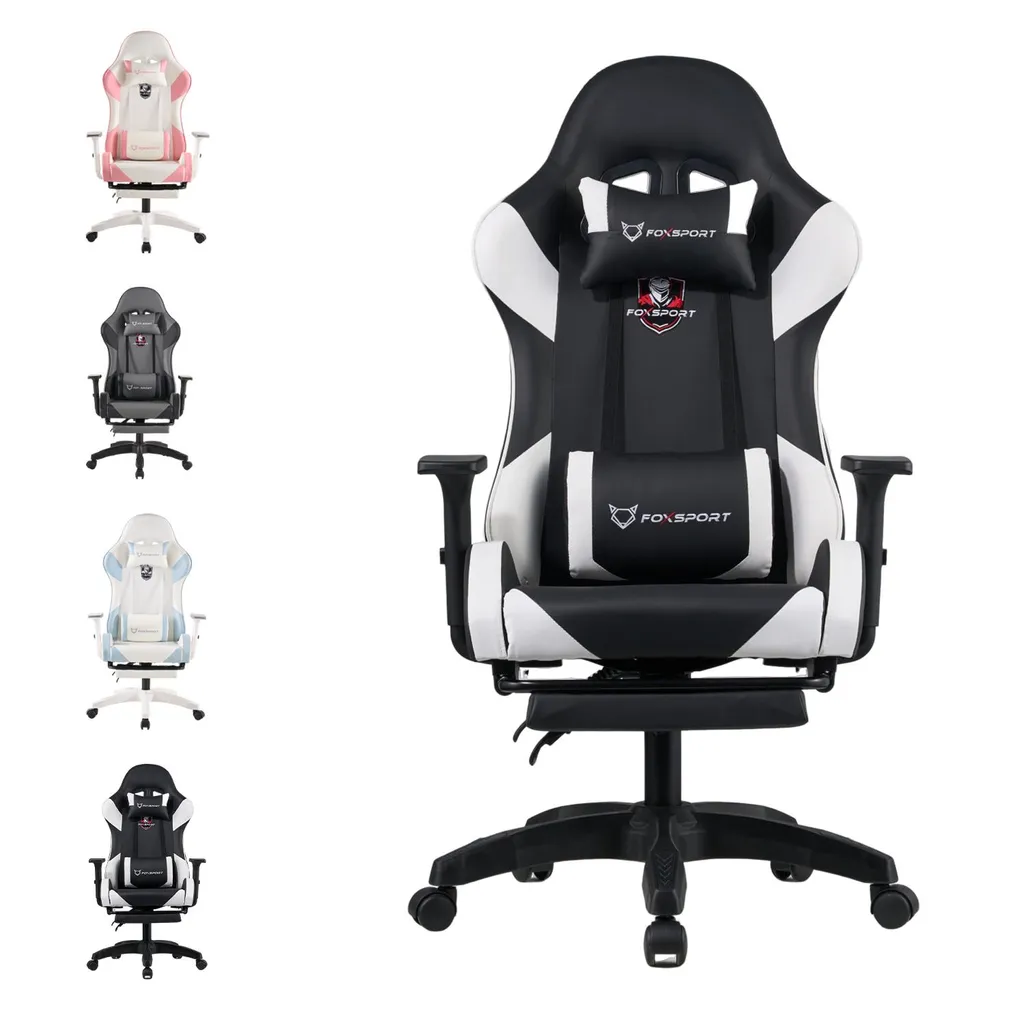 Chaise d'ordinateur inclinable FOXSPORT repose-pieds et appui-tête