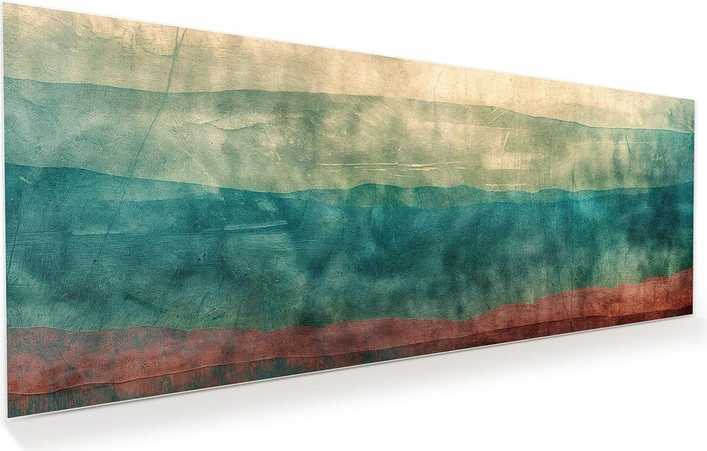 Glasbild 150x60cm in XXL für Wohnzimmer, Schlafzimmer Motiv Verwaschene Streifen