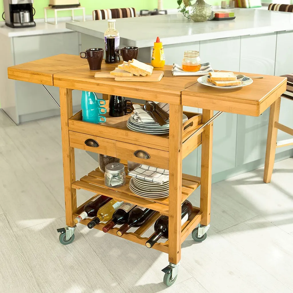 Chariot de Service Extensible pour Cuisine - Plan de Travail Supplémentaire - 3