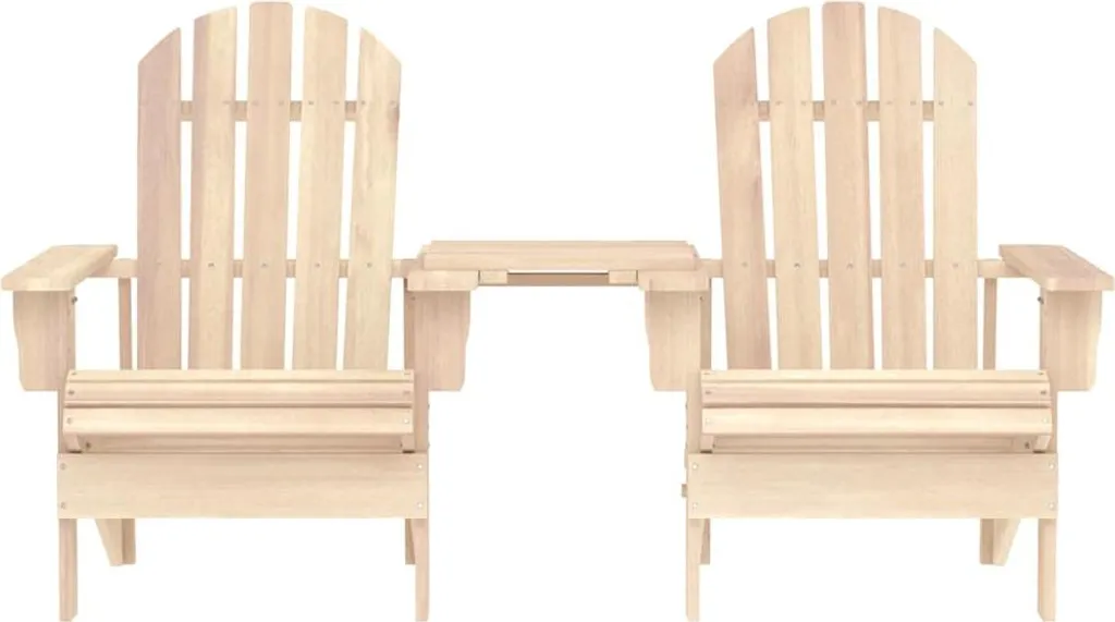 vidaXL Sedie Adirondack Giardino Legno Abete Massiccio con Tavolino