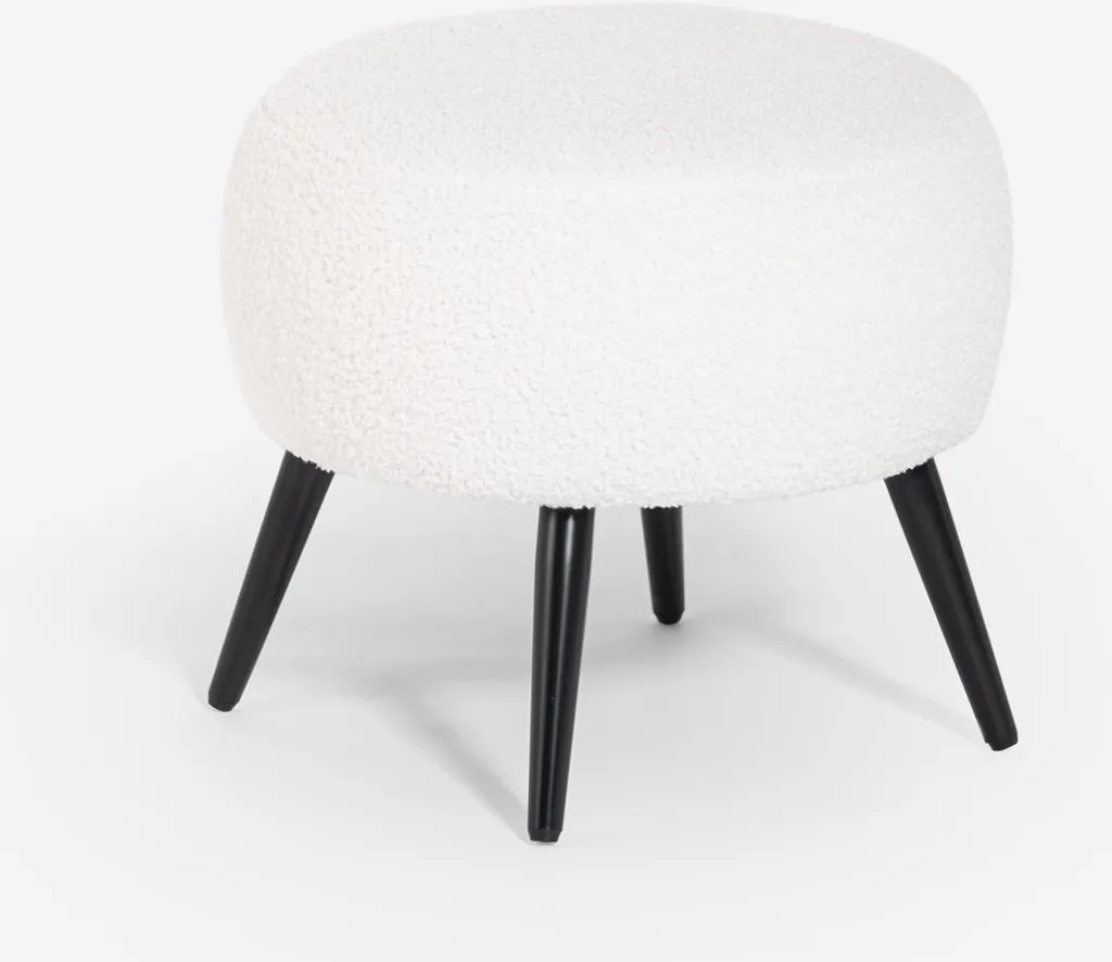 Tabouret Belix bouclé blanc : gagnez de la place avec élégance et confort