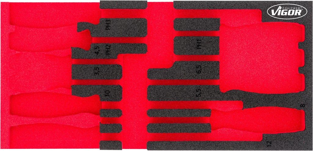 VIGOR Weichschaumeinlage leer V5068-L L x B x H: 393 mm x 188 mm x 35 mm