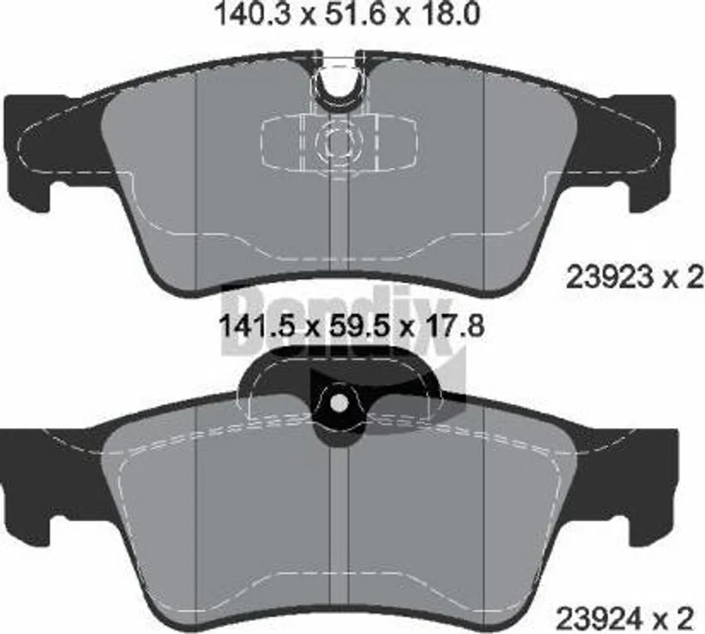 Plaquettes de frein BENDIX BPD1592 OE 1644201520 pour Classe G GL M R