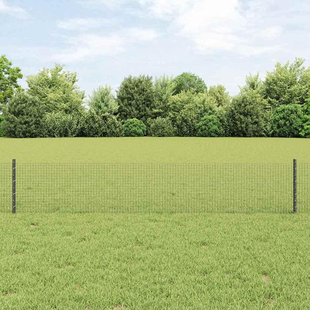 (Robust Möbel)Zaun mit Pfosten - elegantes Design - Gartenzaun/Windschutz fur Garten - Grau 0,4x50 m Stahl und PVC DE191684 - Metallzäune