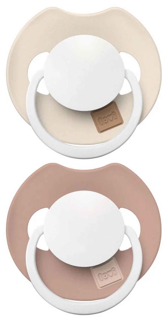 Difrax Glow Dynamic Schnuller 18+M Prime 2er-Pack Elfenbein/Blush (2 Stück)