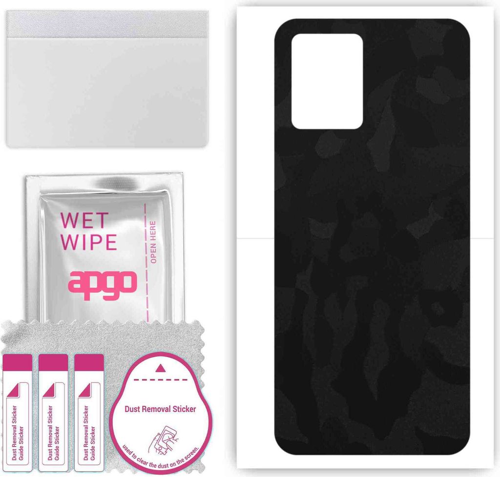 apgo Rückseite Schutzfolie, Skin, kompatibel mit Realme Narzo 50, Hinten Displayschutzfolie aus Vinylfolie, kratzfest, einfache Montage - Schwarze...