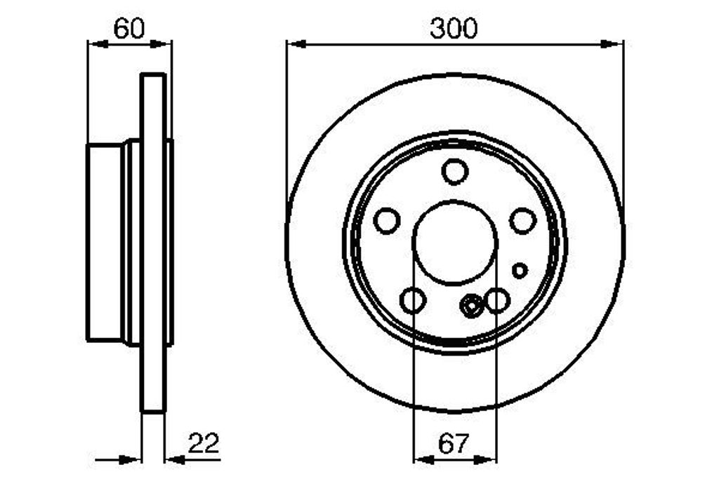 Bosch Bremsscheibe innenbelüftet beschichtet hochgekohlt 300 mm Außendurchmesser 21,9 mm Dicke ECE-R90
