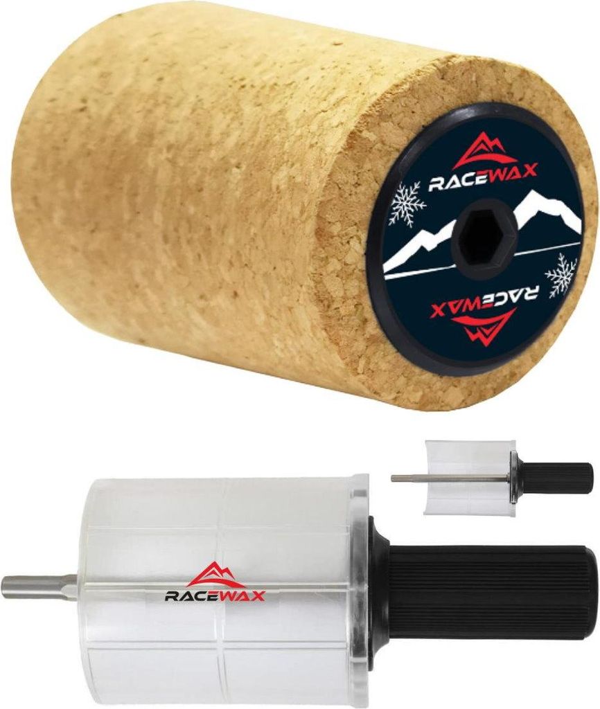 RaceWax Roto Bürste Kork Set Rotorbürste Belagbürste Rotobürste SpeedStick 100mm