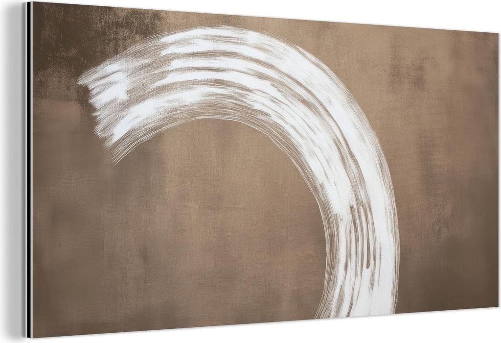 MuchoWow Wanddekoration Metall Metallbild Wandkunst 40x20 cm Farbe - Braun - Japandi MuchoWow Aluminium Gemälde - Bild - Aluminium