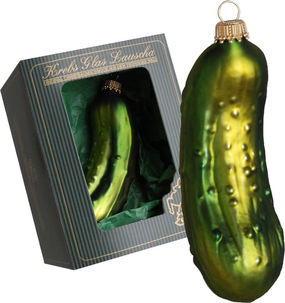 Christbaumschmuck Glas Weihnachtsgurke 11cm grün 1 Stück Produktbild 