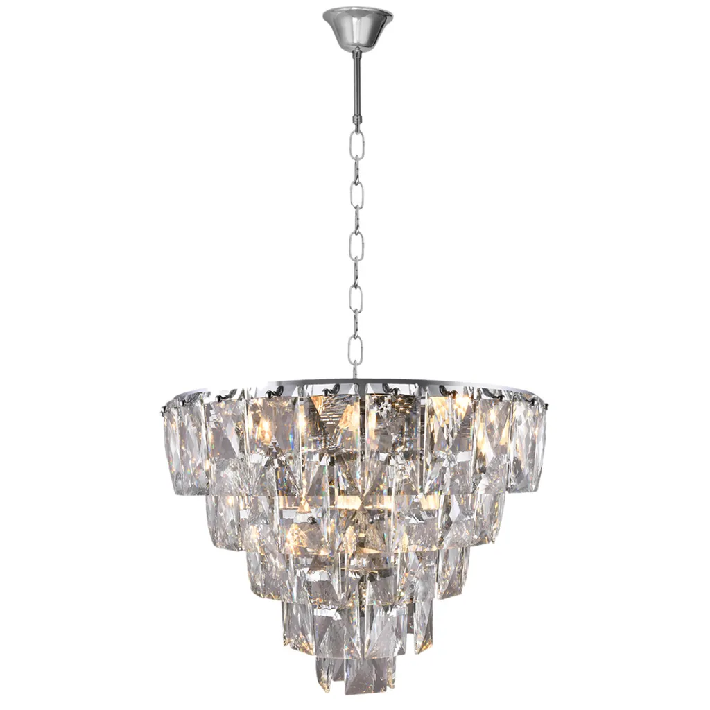 Plafonnier suspension design en cristal 6 bras E14 Chelsea Milagro