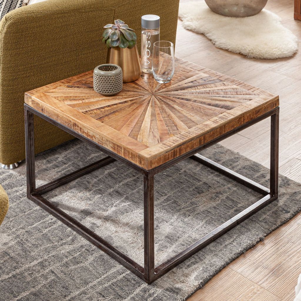 FineBuy Couchtisch Mango Massivholz quadratisch 55x55 cm · Produktbild 