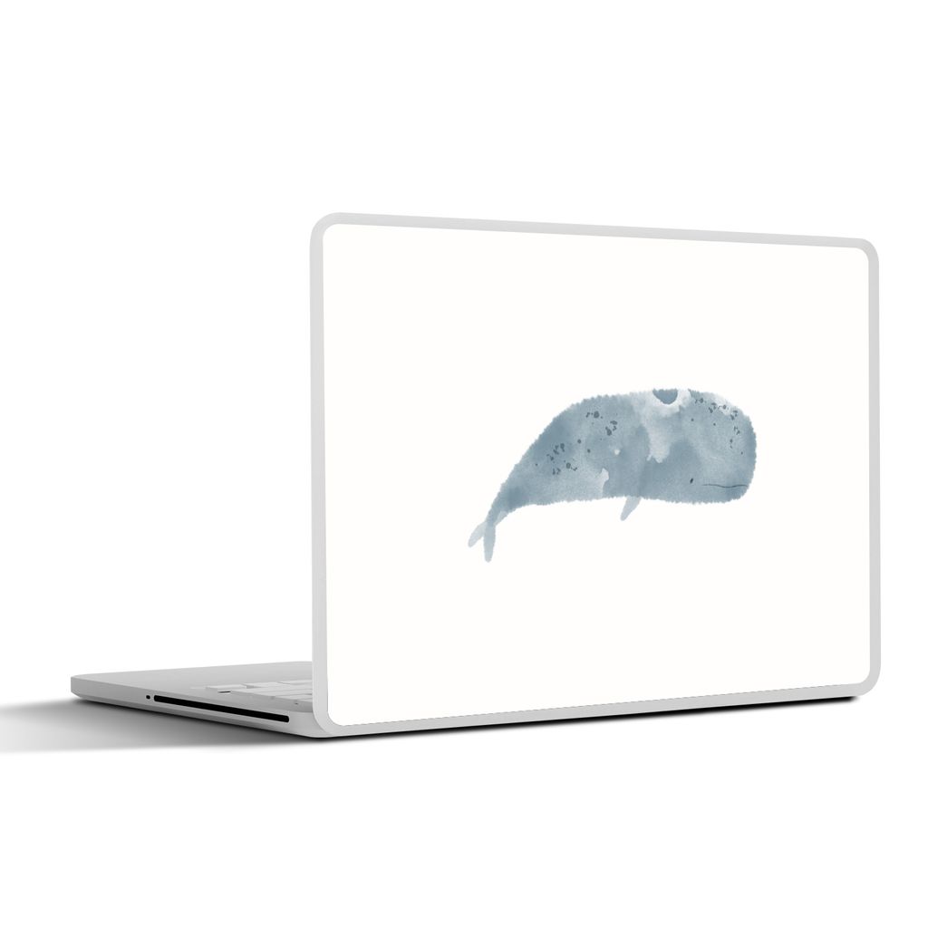 MuchoWow Laptop Aufkleber Sticker Cover Pottwal - Tiere - Aquarell - Illustration 25x18 cm - Laptop-Deko