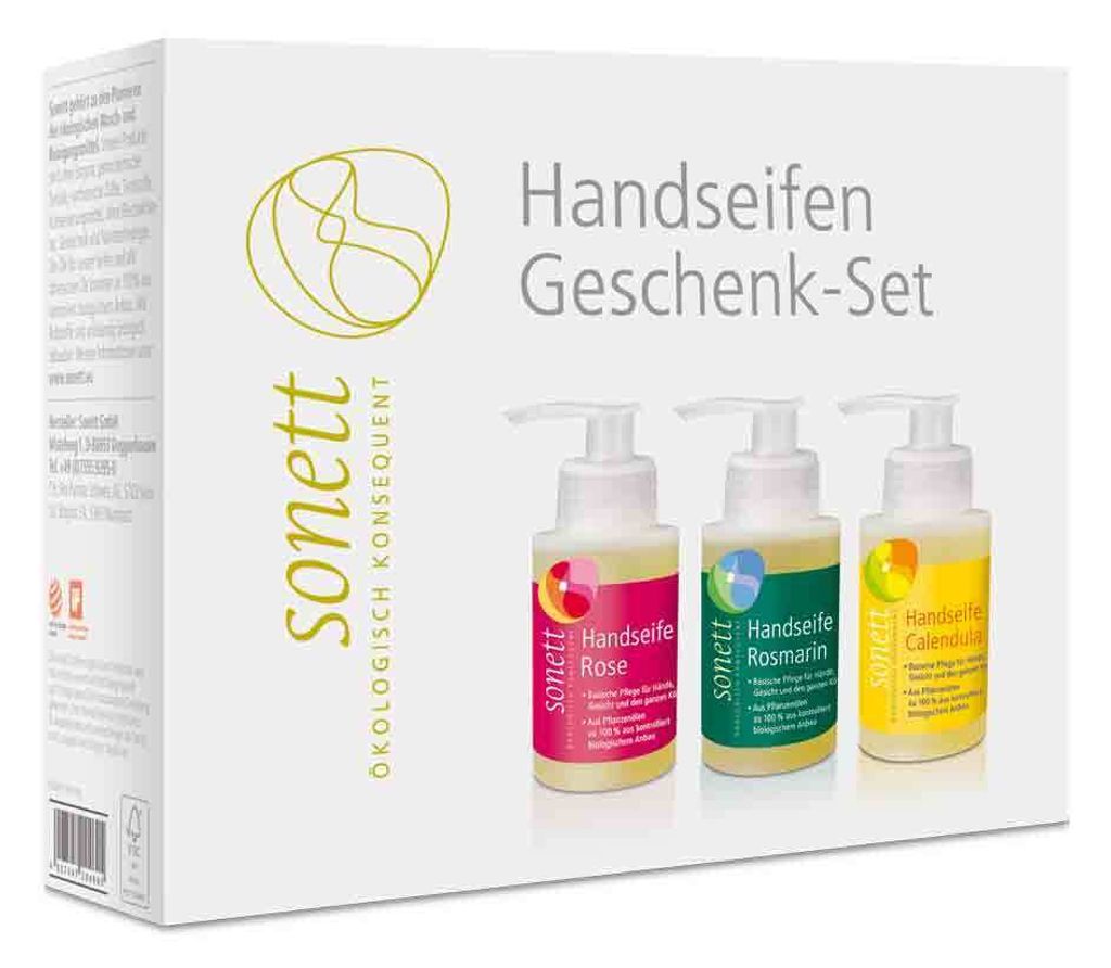 Handseifen-Geschenkset Calendula - Rosmarin - Rose, 3 x 110 Produktbild 