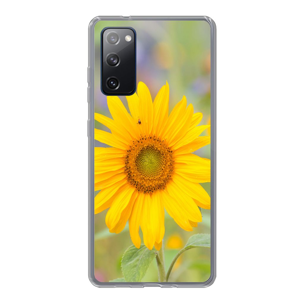 MuchoWow Handyhülle Schutzhülle Hülle für Samsung Galaxy S20 FE Blumen - Sonnenblume - Gelb Silikon Softcase Handy Hülle - Abdeckung