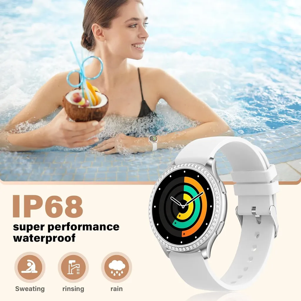 Smartwatch Donna Elfofle 1.32" IPS: Eleganza IP68 e Monitoraggio Ciclo - 7