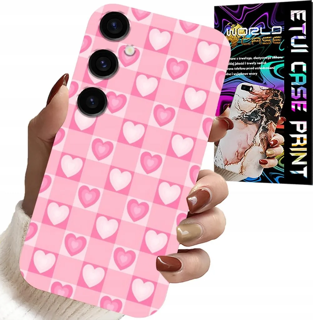 OFFERTA Samsung S23 FE: Cover Rosa Hearts Check + Vetro - Prezzo Outlet