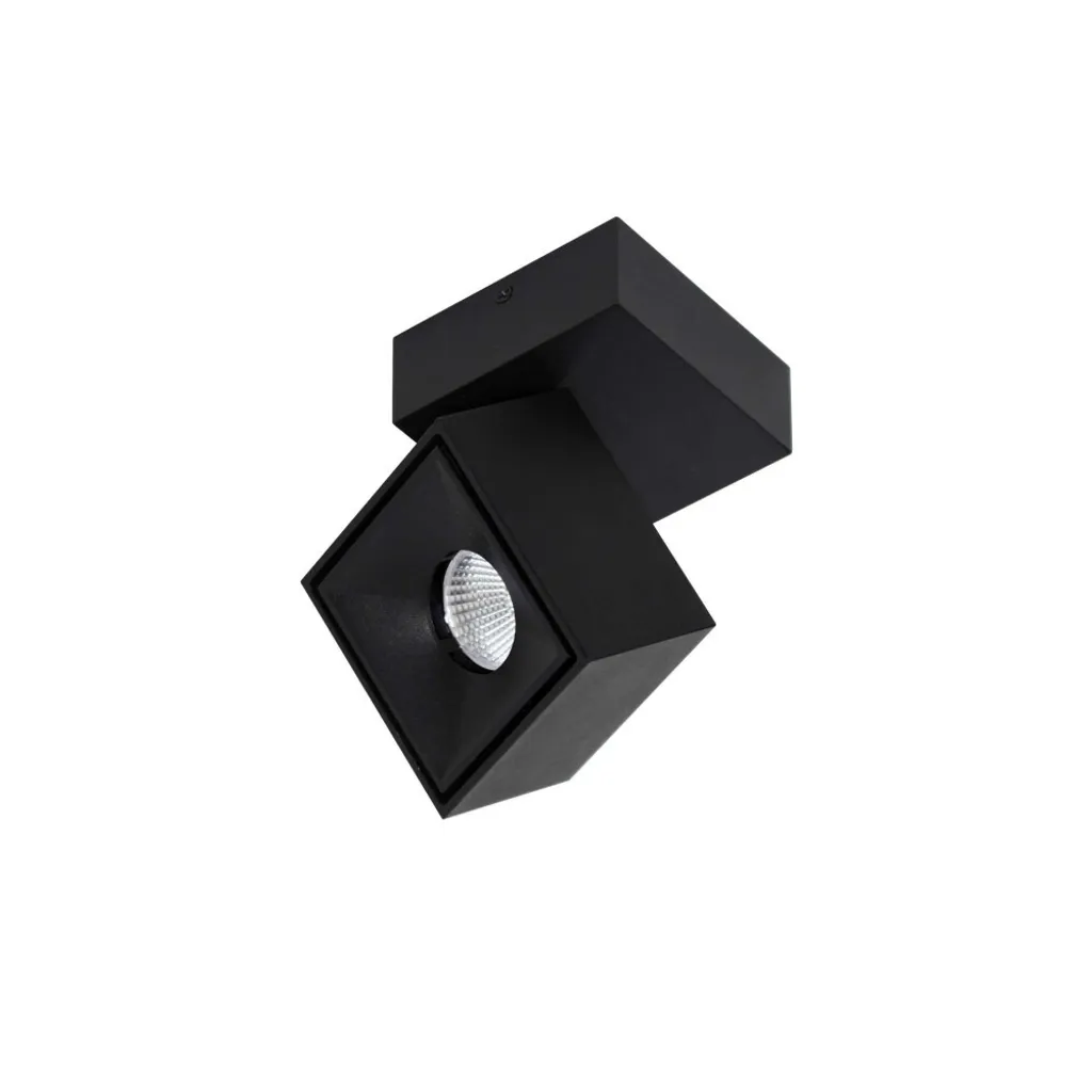 Applique Mini Rubyc Tricolore da 7w a led orientabile quadrata nera