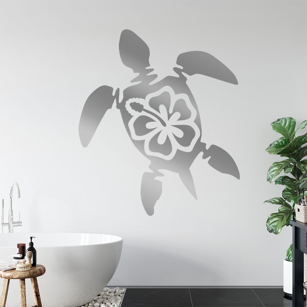 Hawai Schildgröte Wandtattoo in 6 Größen - Wandaufkleber Wall Sticker - Dekoration, Küche, Wohnzimmer, Schlafzimmer, Badezimmer