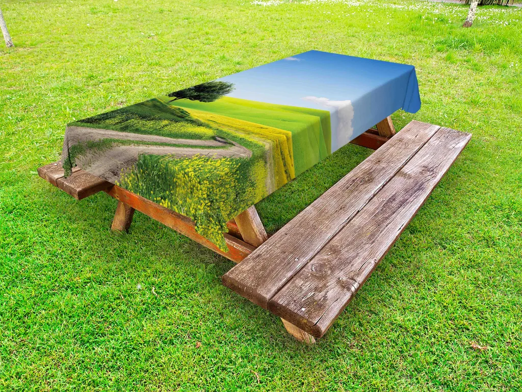 ABAKUHAUS Tovaglia Esterno 145x265 cm - Antimacchia Paesaggio Rurale