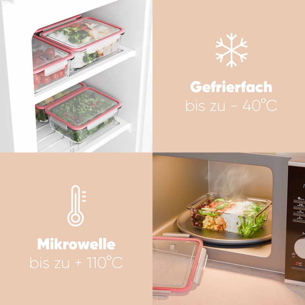 classbach® Frischhaltedosen Glas mit Deckel | 9er Set | für Produktbild 3