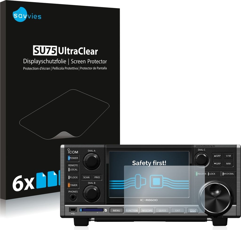 6x Für Icom IC-R8600 Schutzfolie Savvies Displayschutz Display Schutz Folie Klar Transparent