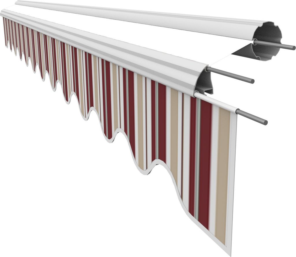 VANA Markisen Volant für 4 m Markisen Markisenstoff Markisentuch Sonnenschutz nur Volant fertig genäht Maß 3,83 x 0,21 m Design SPD088