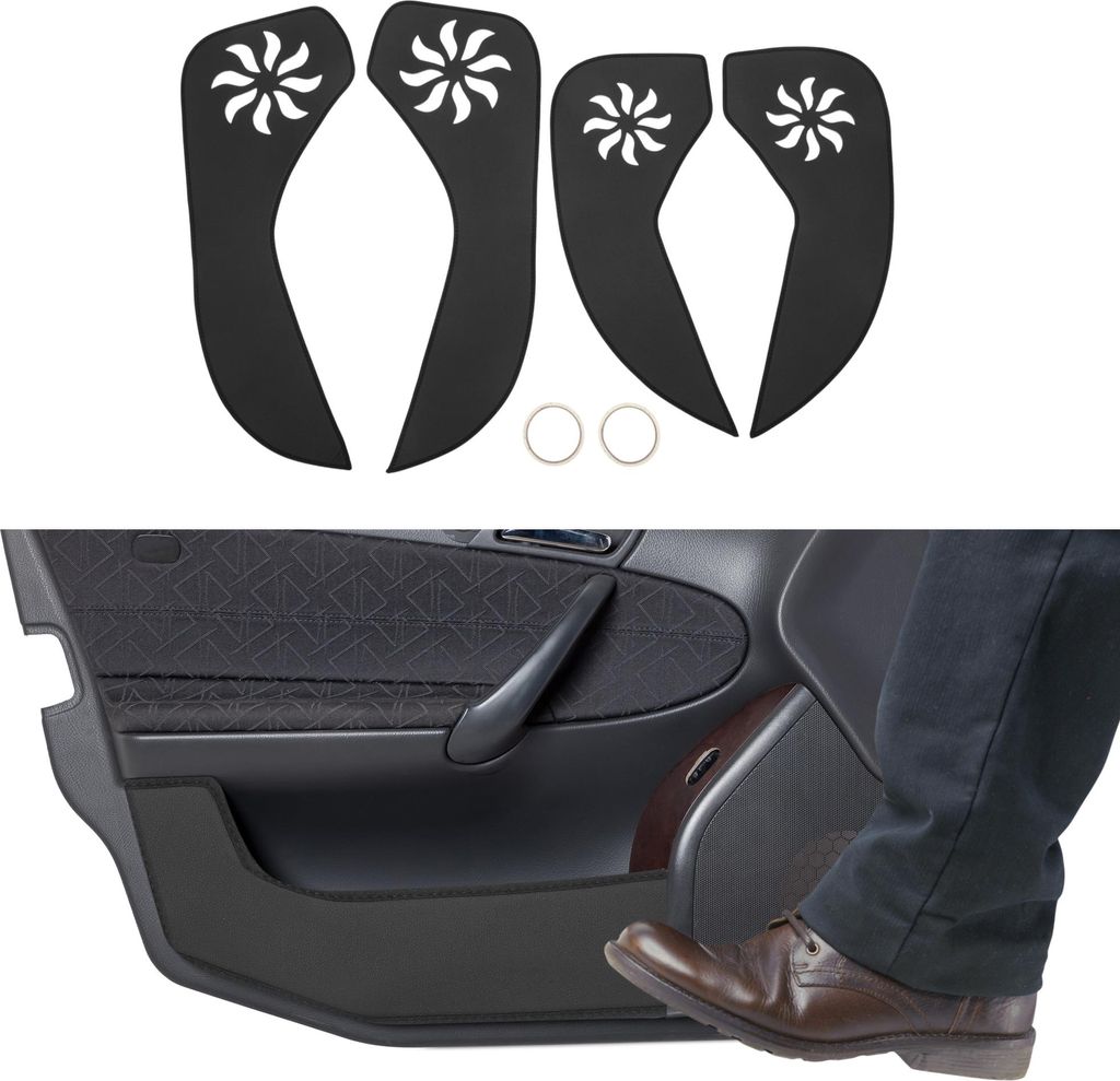 Auto-Tür Anti-Kick-Pad-Aufkleber aus Leder für Buick Envision 2014-2016 Türkantenschutz Innenzubehör Schwarz 1 Set