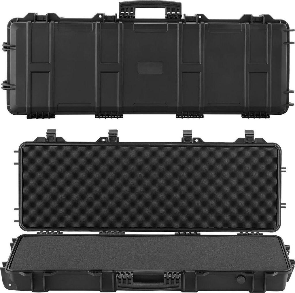 Hard Rifle Case, Lockable Rifle Case with Pre-cut Foams, 1016 mm Gun Storage with Wheels, IP67 Waterproof & Dustproof Movable Large Pistol Storage ...