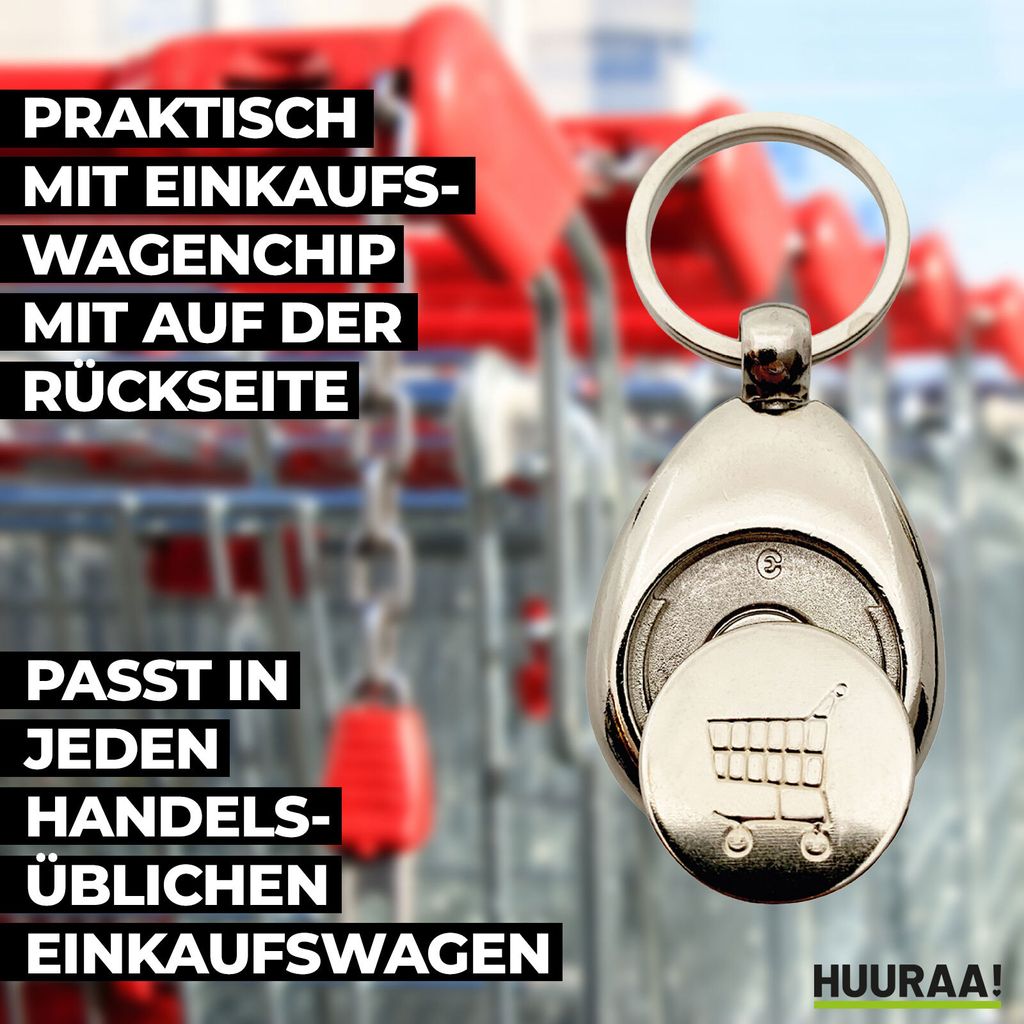 Huuraa Schlüsselanhänger Palma my love Geschenk Metall Einkaufswagenchip Palma Geschenkidee