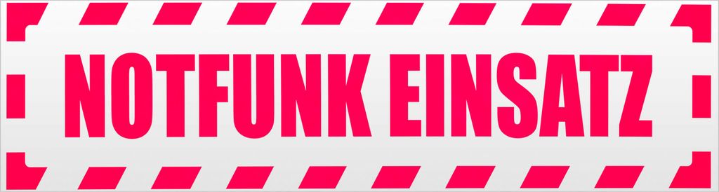 Kiwistar Notfunk Einsatz gestreift Magnetschild Schild magnetisch - 20cm Neonpink - Magnetfolie für Auto PKW Kfz