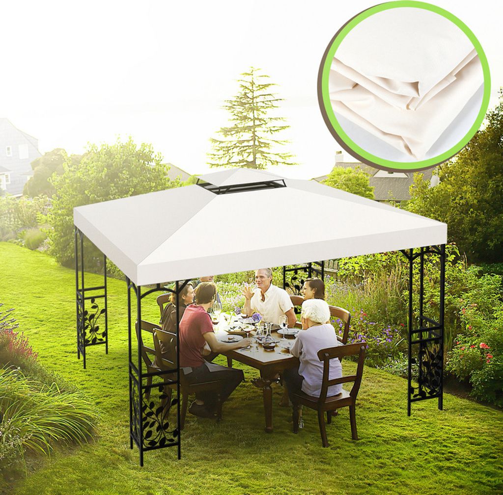 TolleTour Ersatzdach Dach 150g/m2 für Pavillon 150g/m2 Material Partyzelt Festzelt Pavillondach Dachplane Ersatzplane 3x3 Meter