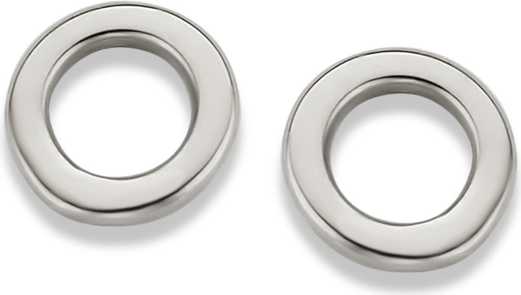 New Bling 9NBG-0440 Witgouden Oorknopjes Cirkel - 4mm - 14 Karaat - Witgoud