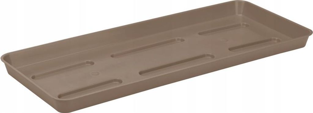 Rechteckiger Kunststoffständer 36 x 14 cm für einen Blumentopf oder Balkonkasten DRACO 40 cm, beige
