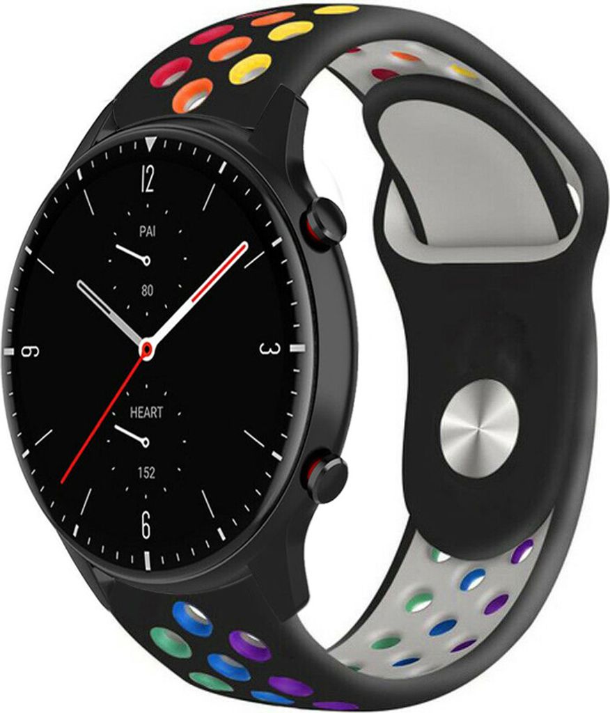 Strap-it Amazfit GTR 2 Sportarmband (Schwarz bunt)