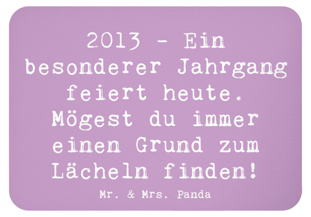 Mr. & Mrs. Panda Kühlschrankmagnet Spruch 2013 Geburtstag Freude - Lavendeltraum - Geschenk, haftmagnet, Happy Birthday, Geburtsjahr, Notizhalter,...
