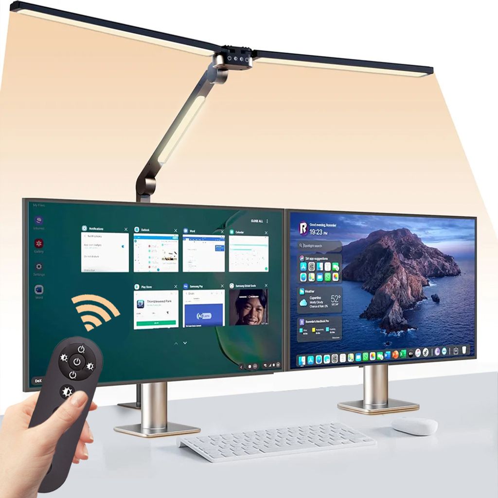 Schreibtischlampe LED dimmbar Doppelkopf,24W 78CM drei Produktbild 10