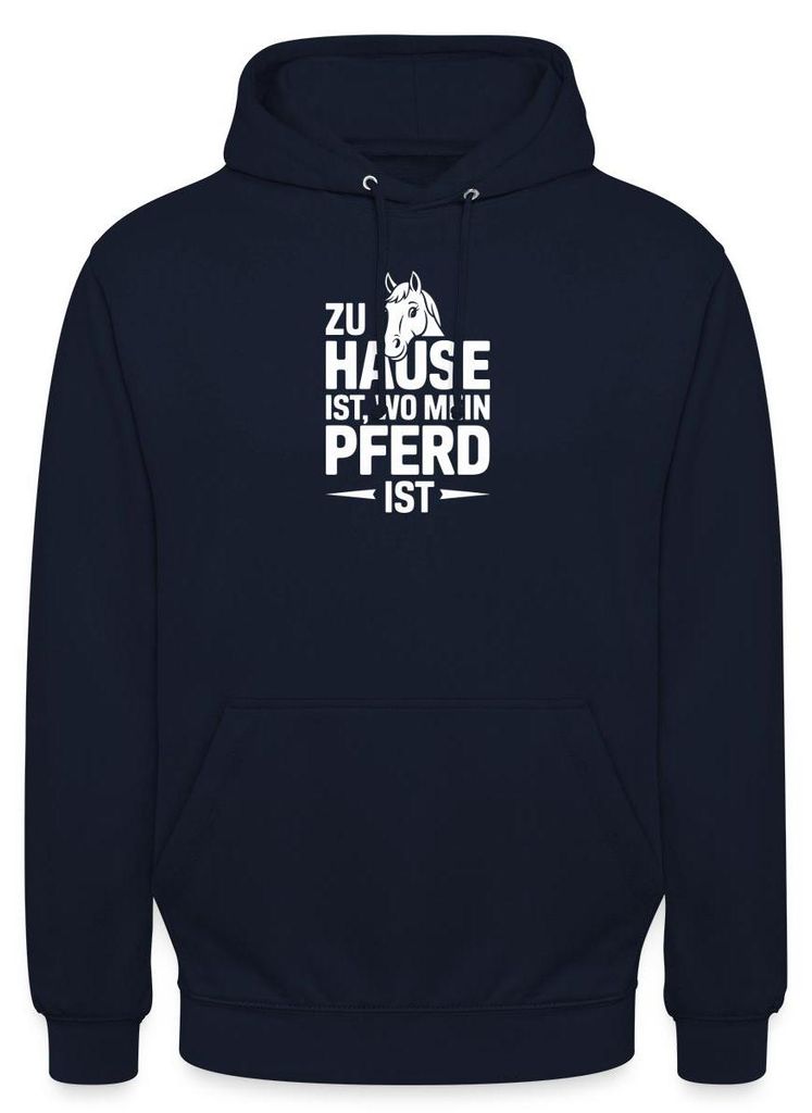 Spreadshirt Zuhause Ist Wo Mein Pferd Ist Uni Hoodie, L, Navy